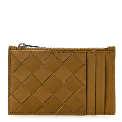 Bottega Veneta Calfskin Intrecciato Zip Card Holder Moutarde 1 of 8