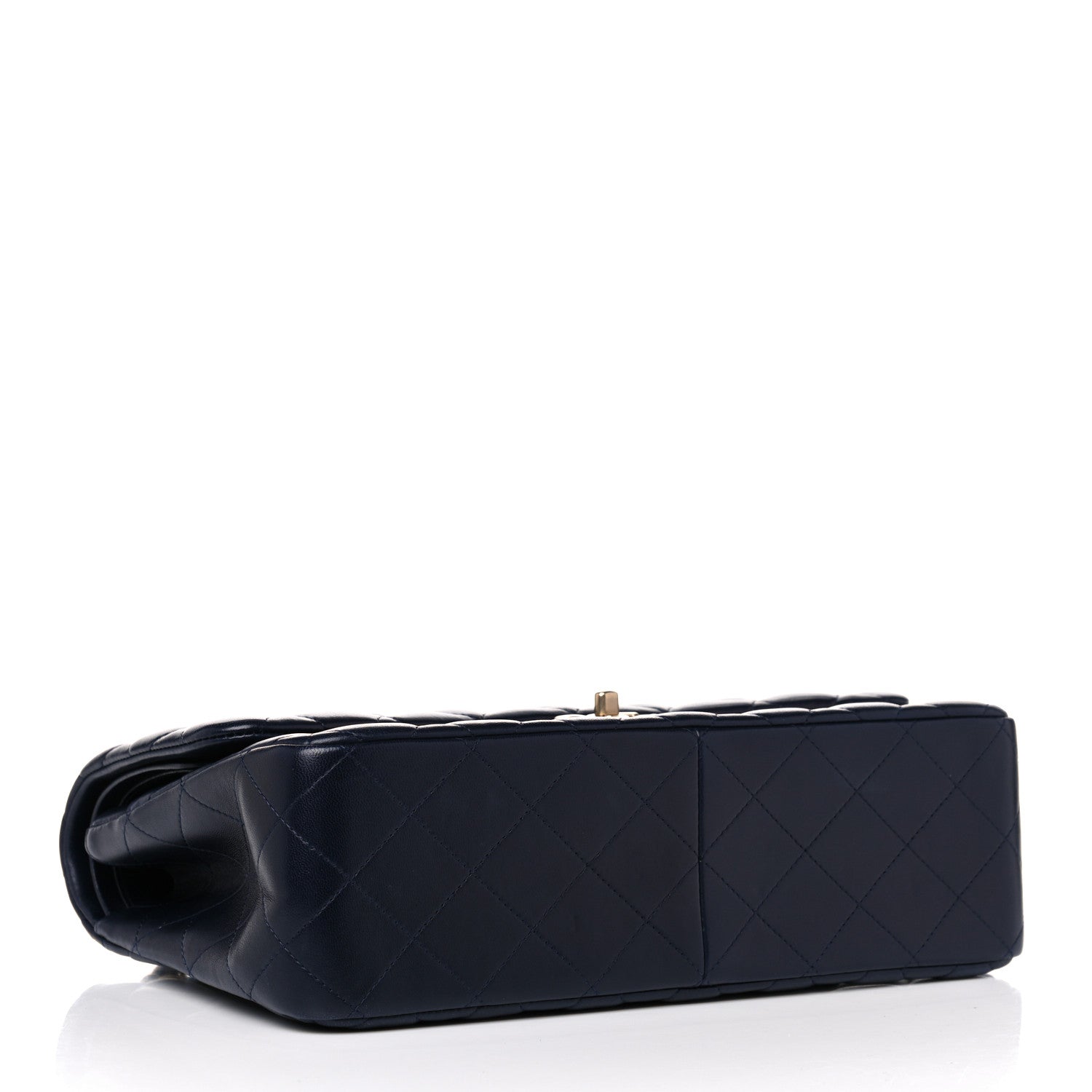 Chanel Lambskin Quilted Jumbo Double Flap Navy Blue 4 of 13