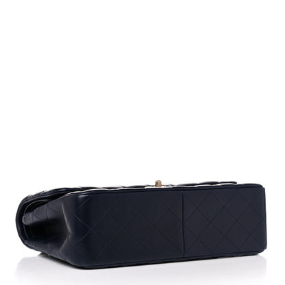 Chanel Lambskin Quilted Jumbo Double Flap Navy Blue 4 of 13