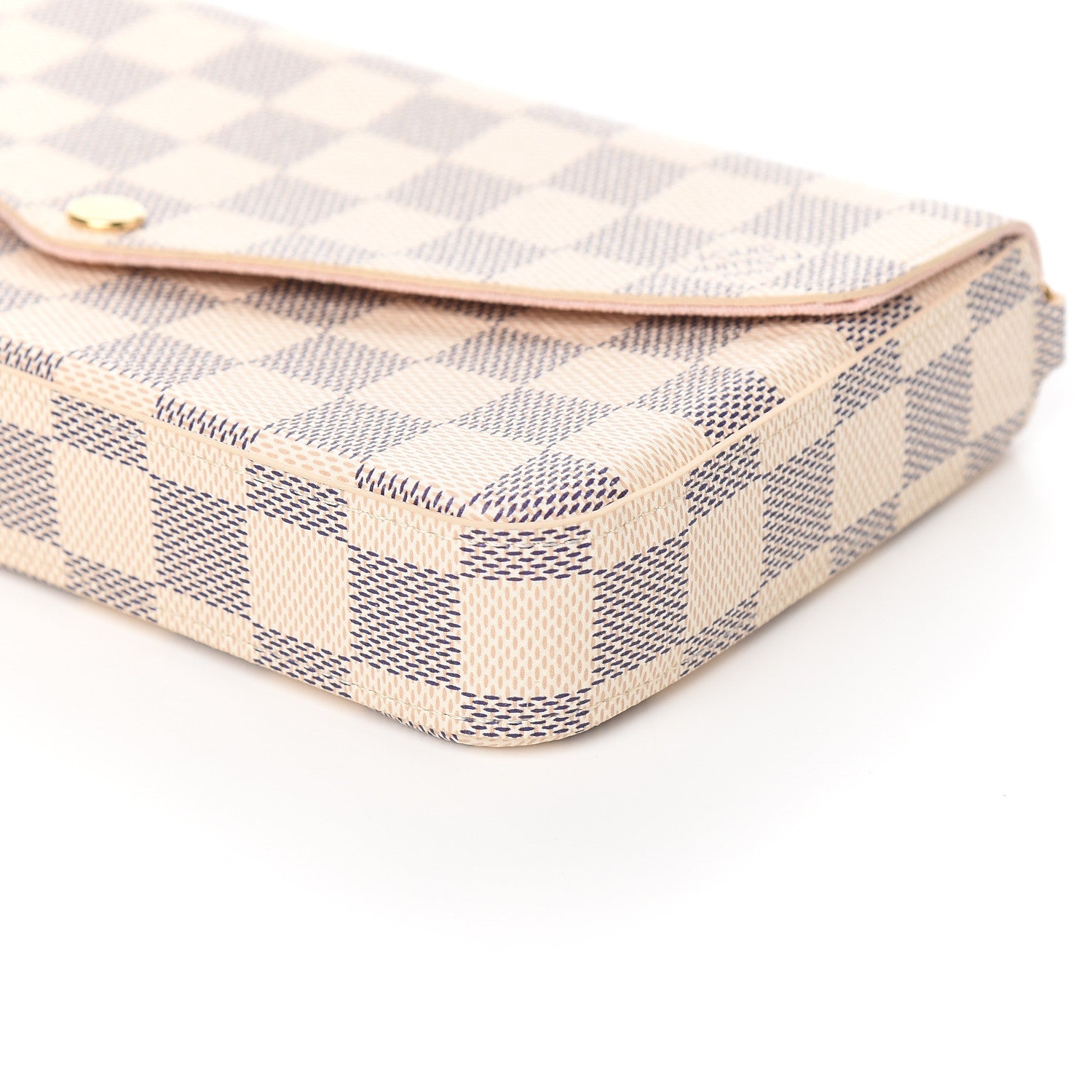 Louis Vuitton Damier Azur Pochette Felicie Chain Wallet Rose Ballerine 8 of 10