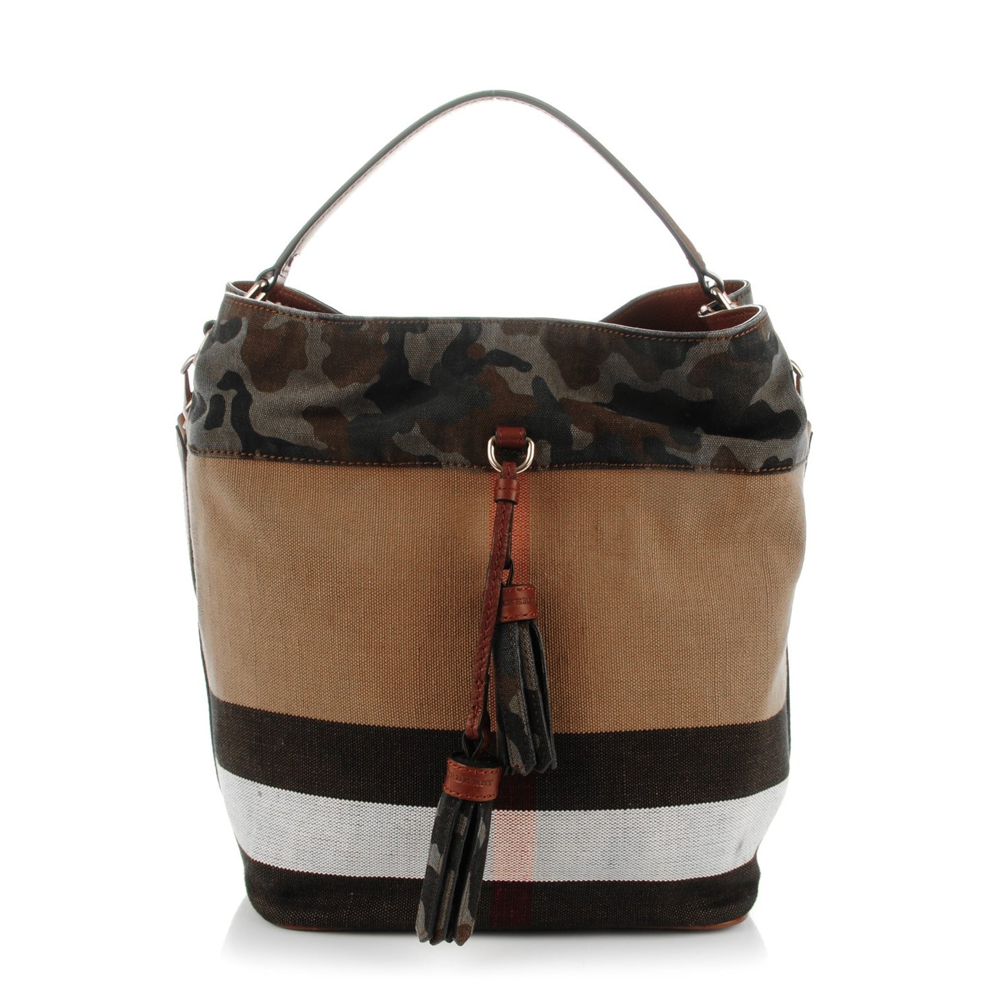 Canvas Mega Check Camouflage Medium Susanna Hobo Russet Brown