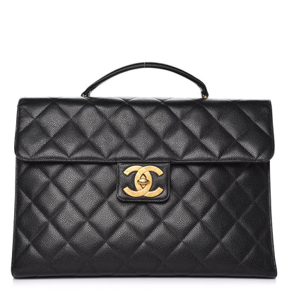 Chanel Caviar Quilted Briefcase Laptop Bag Black 1 of 17
