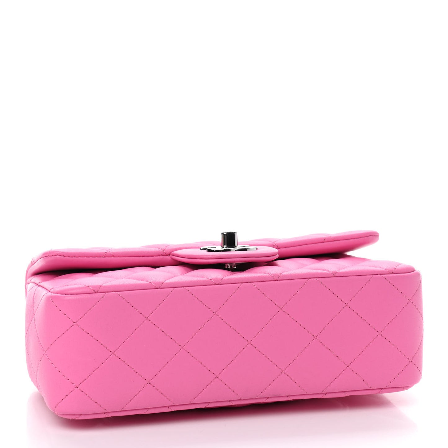Lambskin Quilted Mini Rectangular Flap Pink