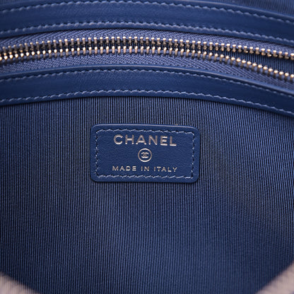 Chanel Caviar Quilted Medium Cosmetic Case Blue 5 of 7