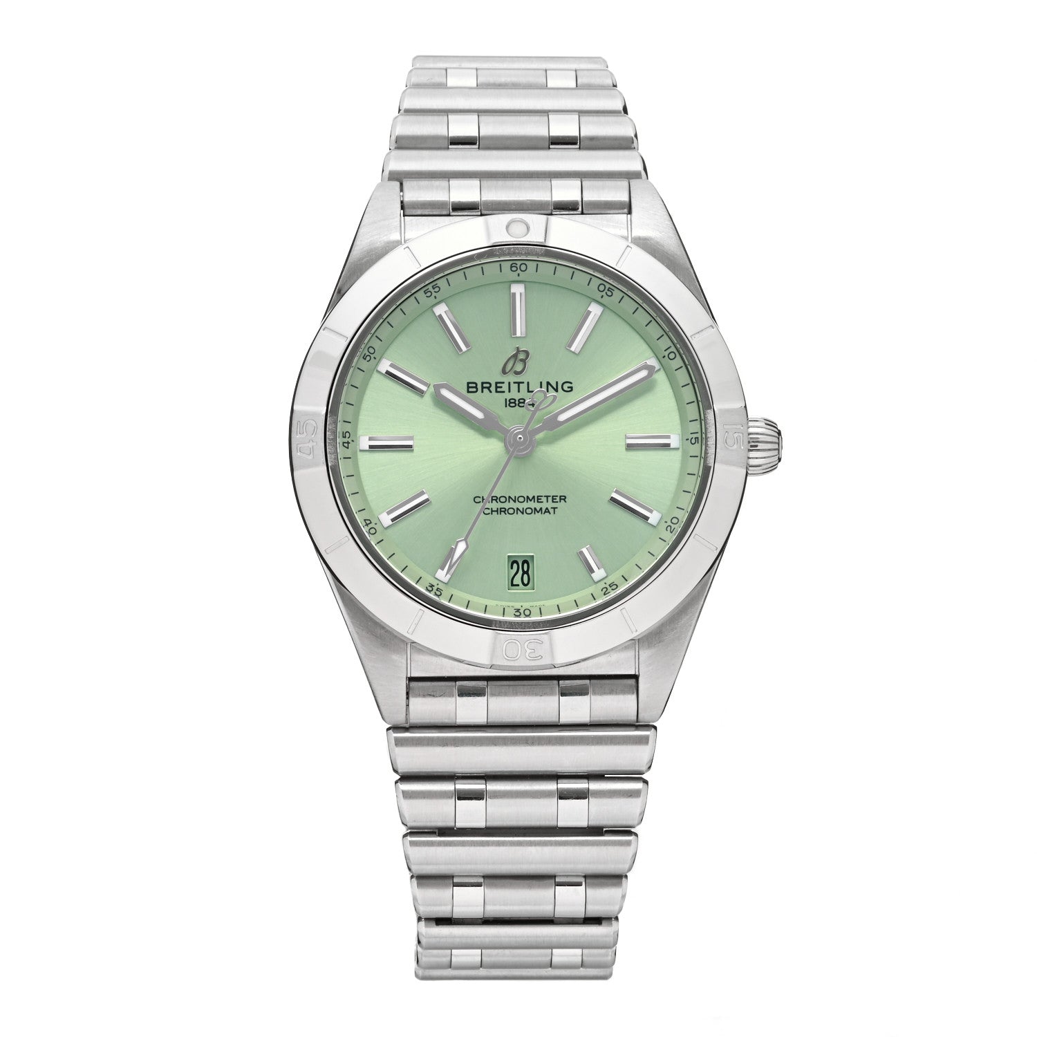 Breitling Stainless Steel 36mm Chronomat Automatic Watch Mint Green A10380 1 of 5