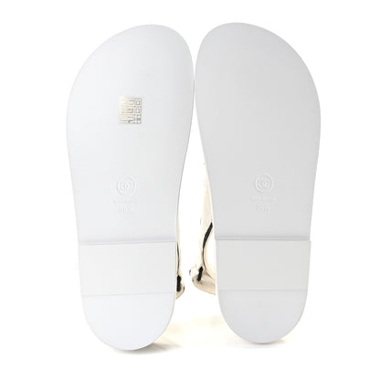Chanel Printed Calfskin Velcro Dad Sandals 36.5 White Black 8 of 12