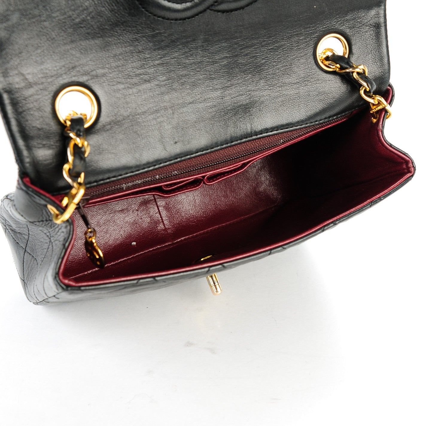 Lambskin Quilted Small Single Flap Black
