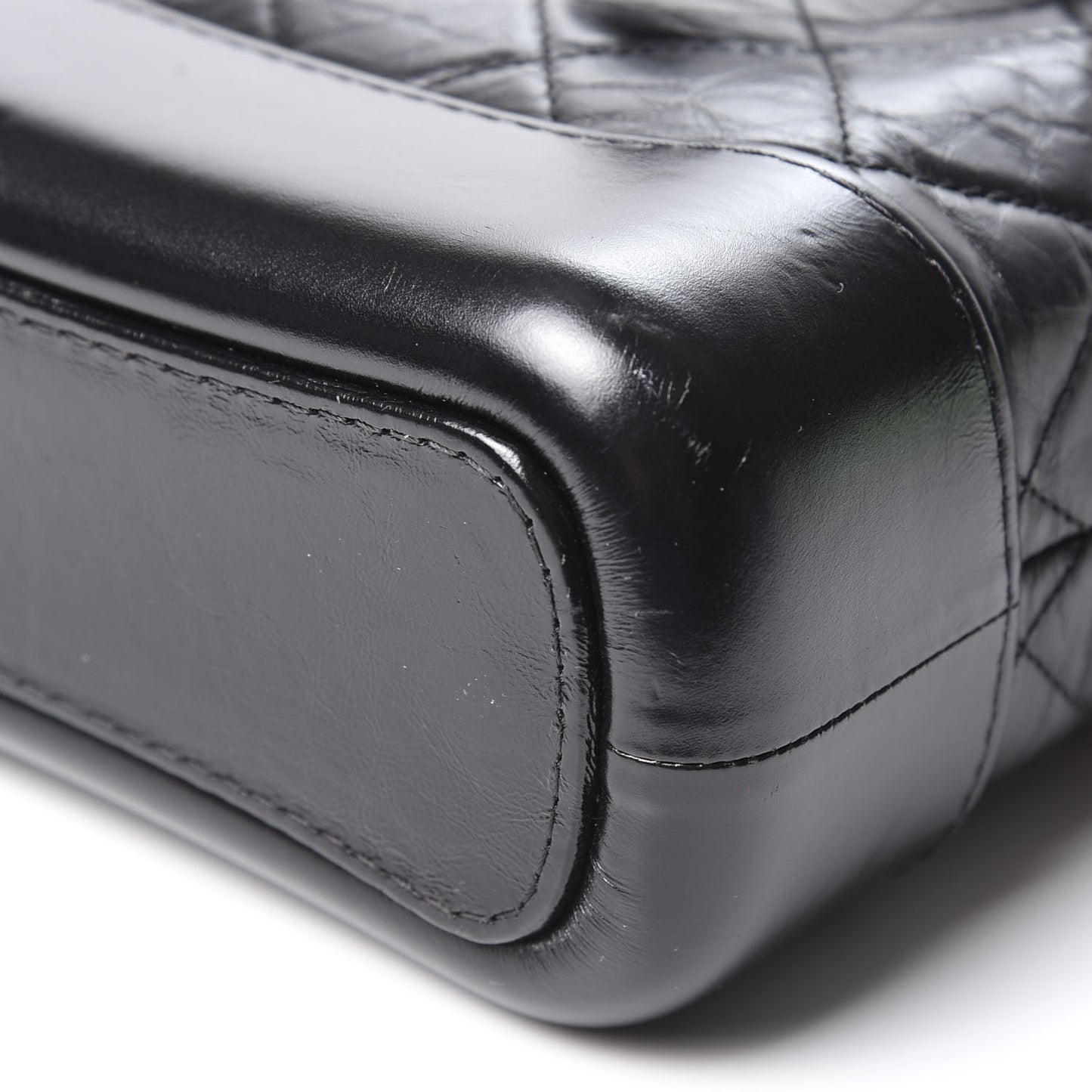 Aged Calfskin Quilted Small Gabrielle Hobo Black