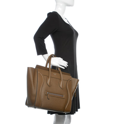 Celine Drummed Calfskin Mini Luggage Moss Green 2 of 9