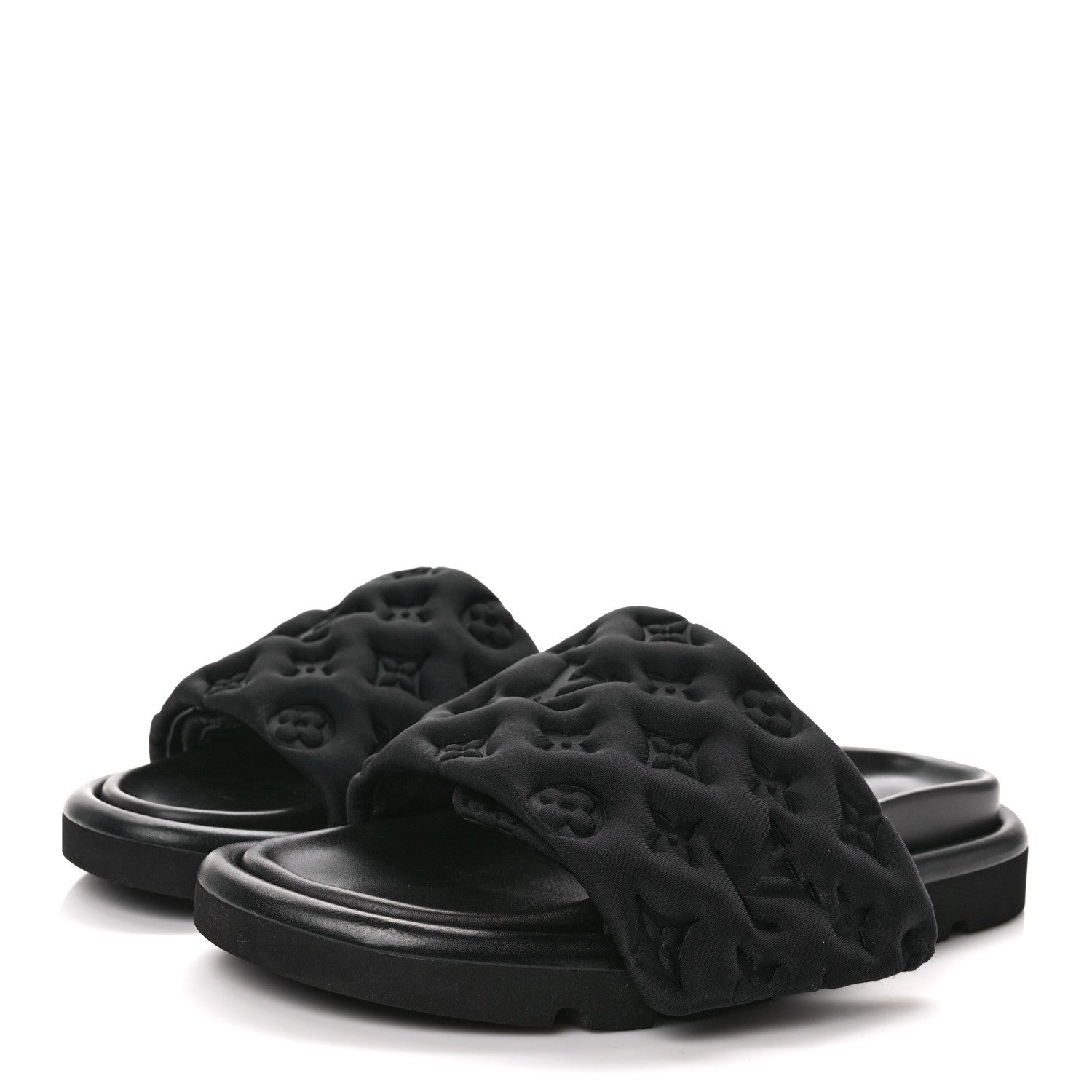 Louis Vuitton Technical Fabric Embossed Monogram Pool Pillow Comfort Mules 39 Black 3 of 10