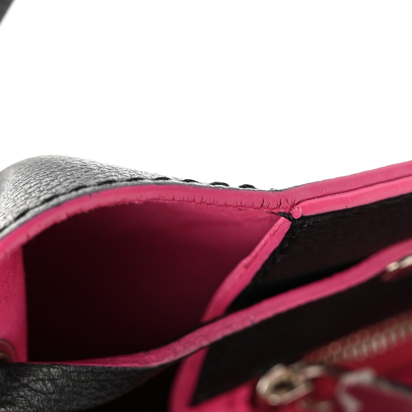 Calfskin Lockme Bucket Black