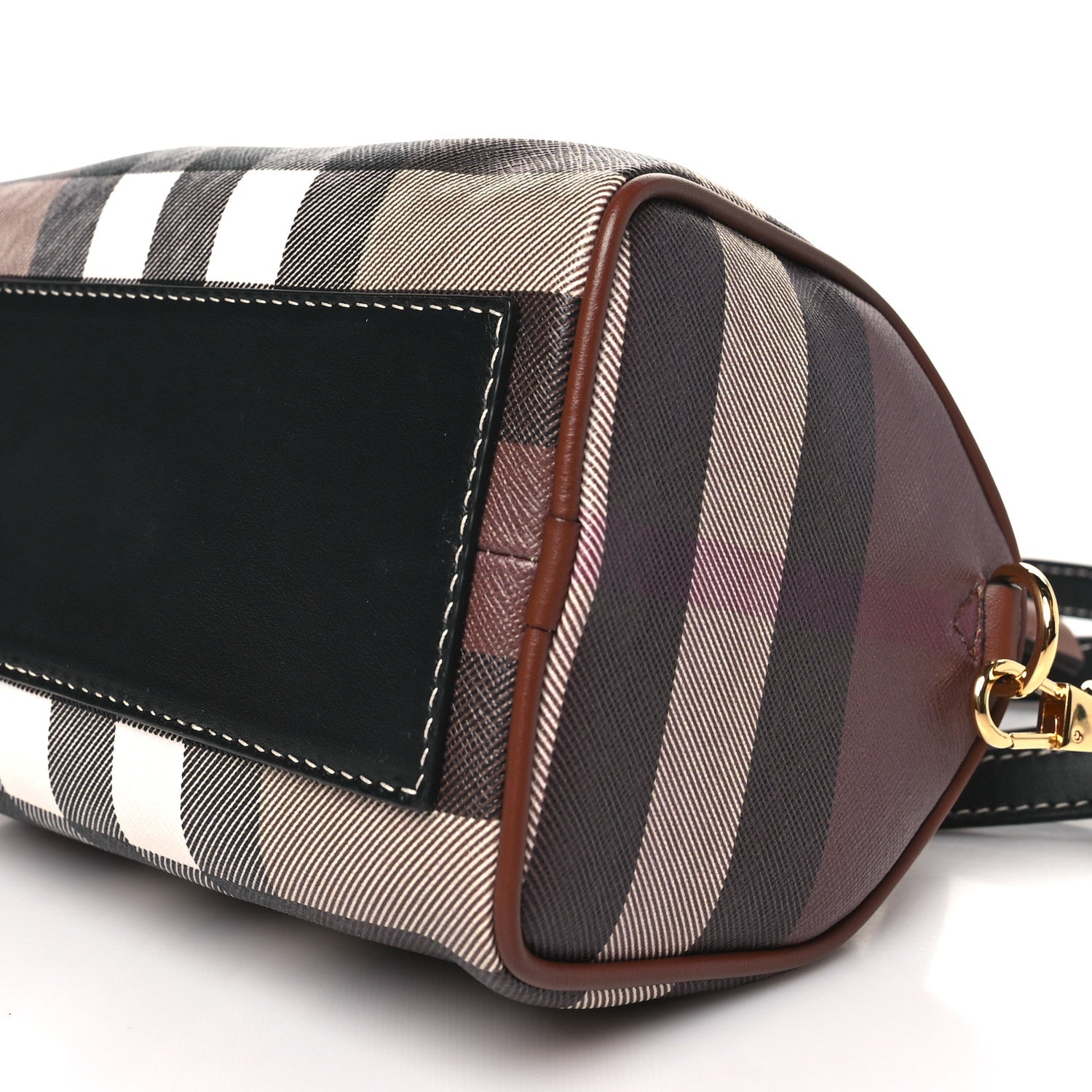 Burberry E-canvas Check Mini Bowling Bag Dark Birch Brown 10 of 10