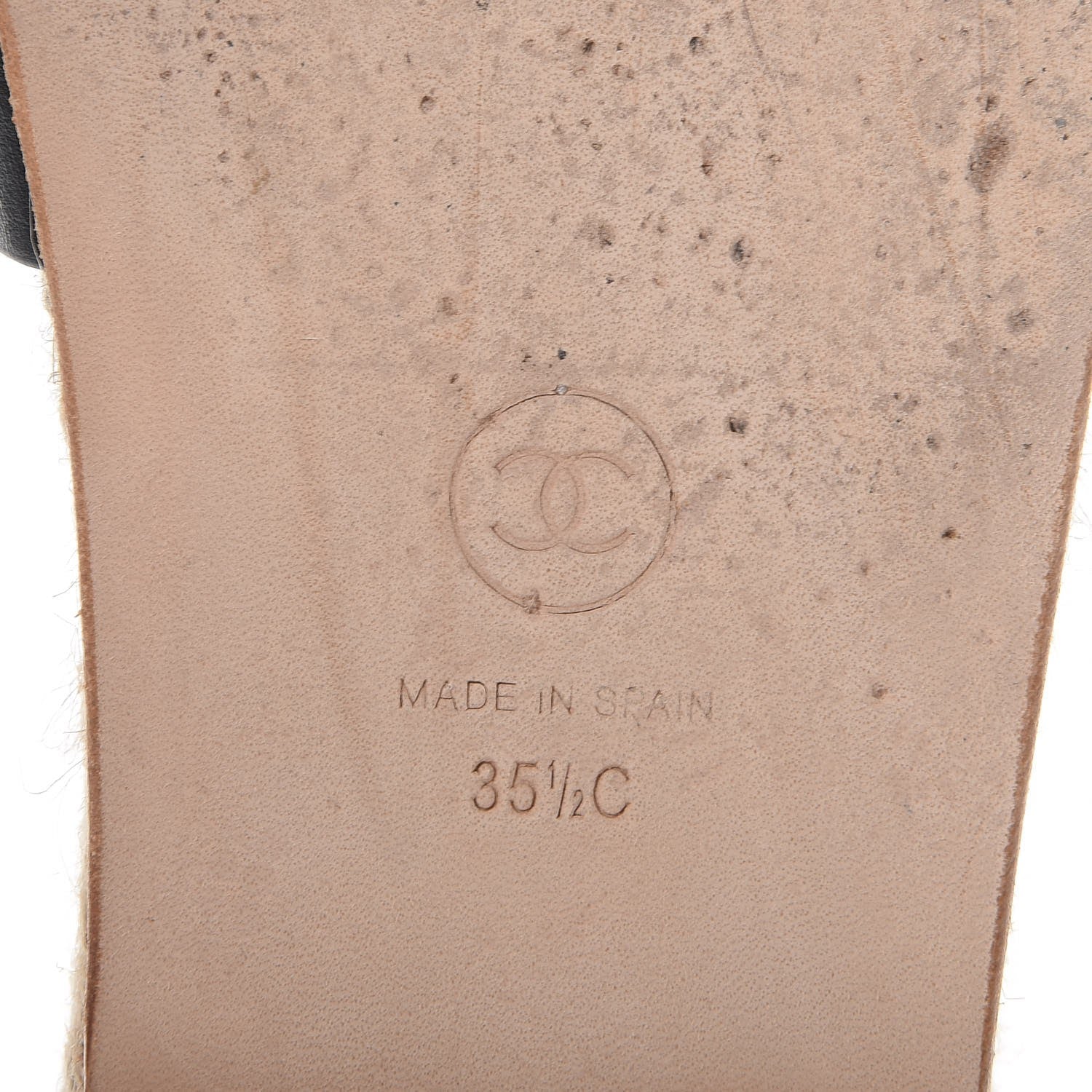 Chanel Calfskin Gripoix CC Espadrille Sandals 35.5 Black 8 of 12