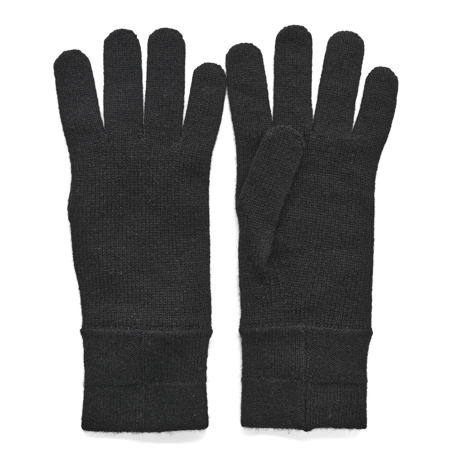 Chanel Cashmere Knit CC Gloves Black 1 of 3