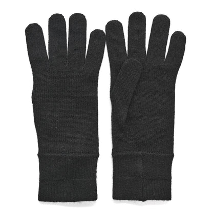 Chanel Cashmere Knit CC Gloves Black 1 of 3