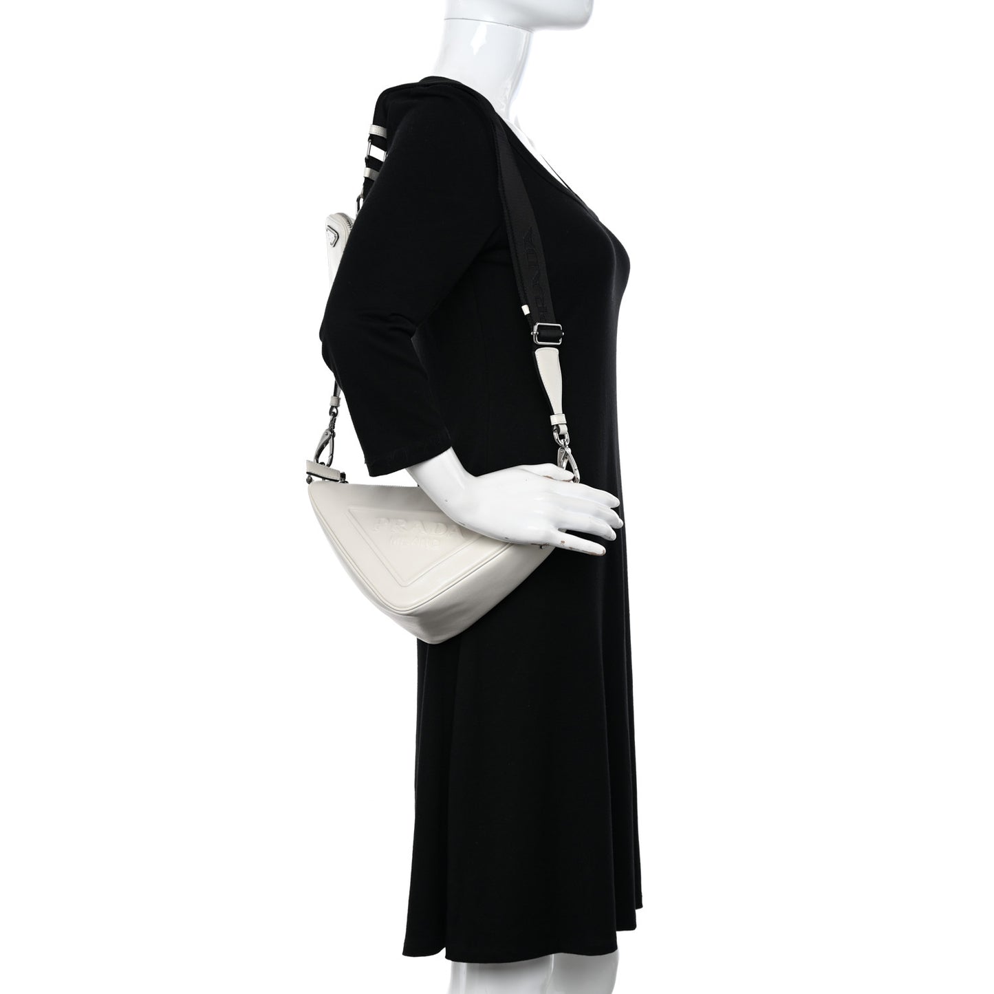 Grace Lux Triangle Shoulder Bag White