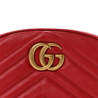 Gucci Calfskin Matelasse GG Marmont Belt Bag 75 30 Hibiscus Red 7 of 9