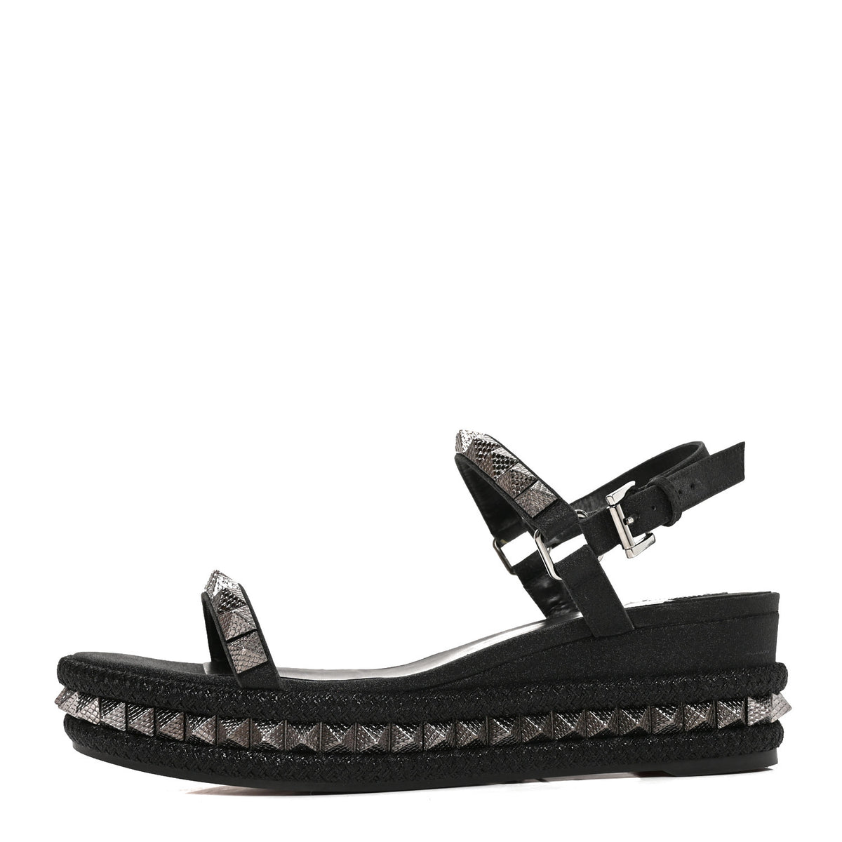 Christian Louboutin Nappa Pyraclou 60 Platform Sandals 41 Black 1 of 8