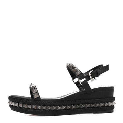 Christian Louboutin Nappa Pyraclou 60 Platform Sandals 41 Black 1 of 8