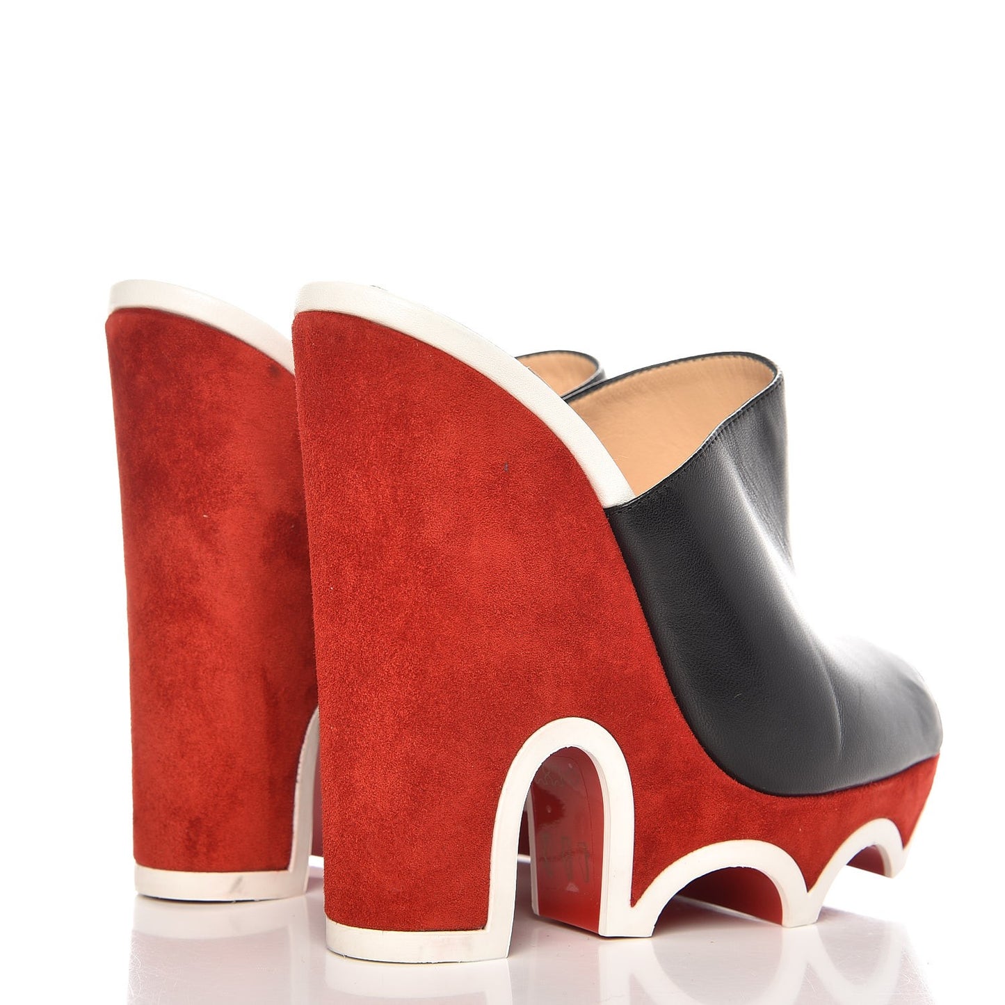 Nappa Suede Mulacramp 140 Sandals 37.5 Black Red