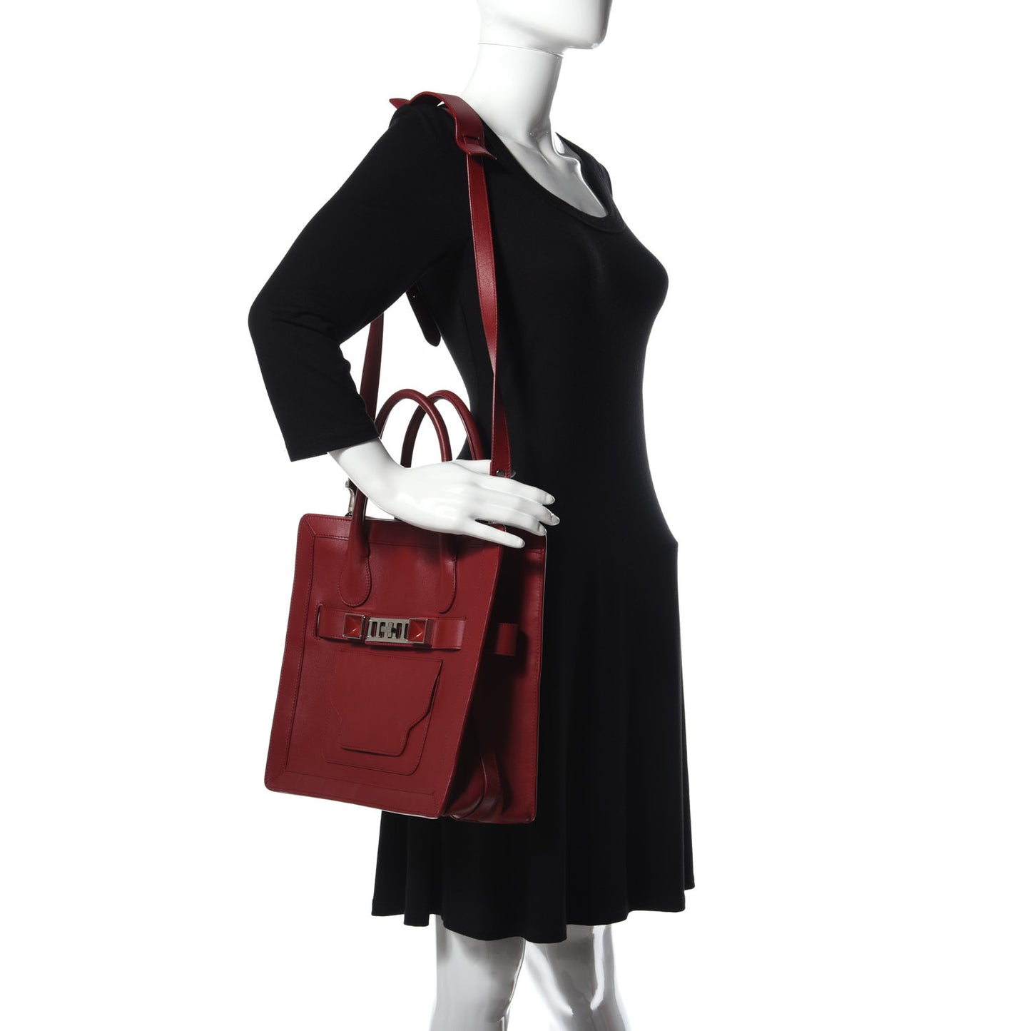 Calfskin PS11Tote Crimson