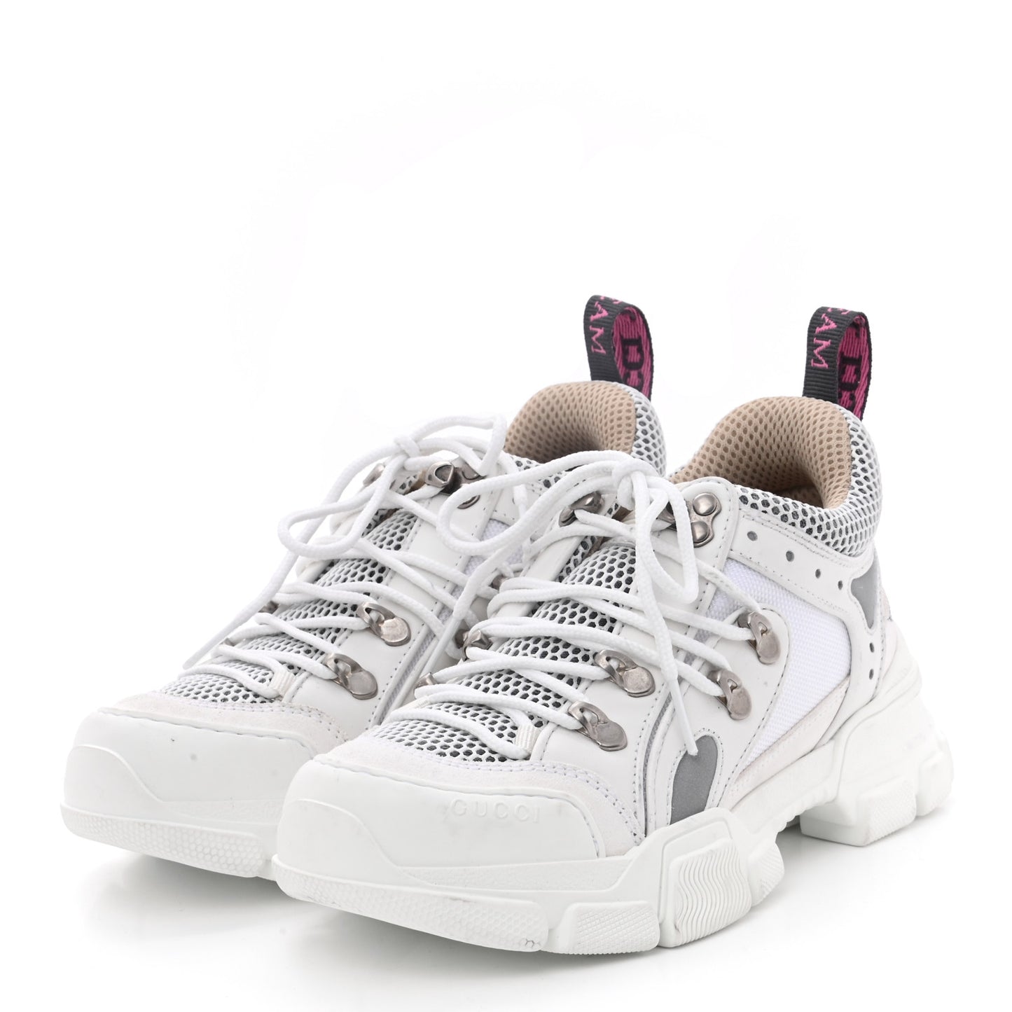 X SEGA Mesh Calfskin Suede Womens Flashtrek Sneakers 35 Great White