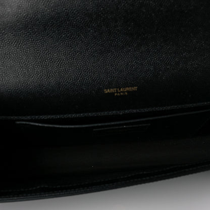 Saint Laurent Grain De Poudre Classic Monogram Tassel Clutch Black 3 of 5