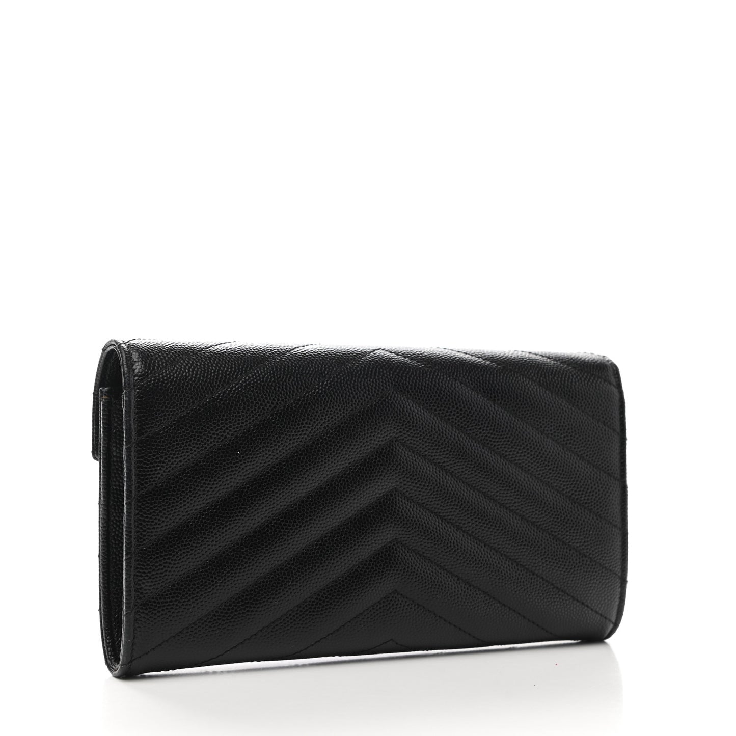 Grain De Poudre Matelasse Chevron Monogram Flap Wallet Black
