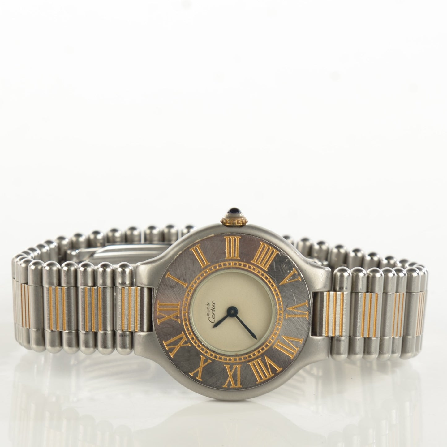 Stainless Steel 18K Yellow Gold 28mm Must De 21 Quartz Watch