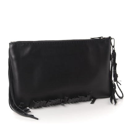 Miu Miu Calfskin Fringe Wrislet Pochette Black 3 of 11