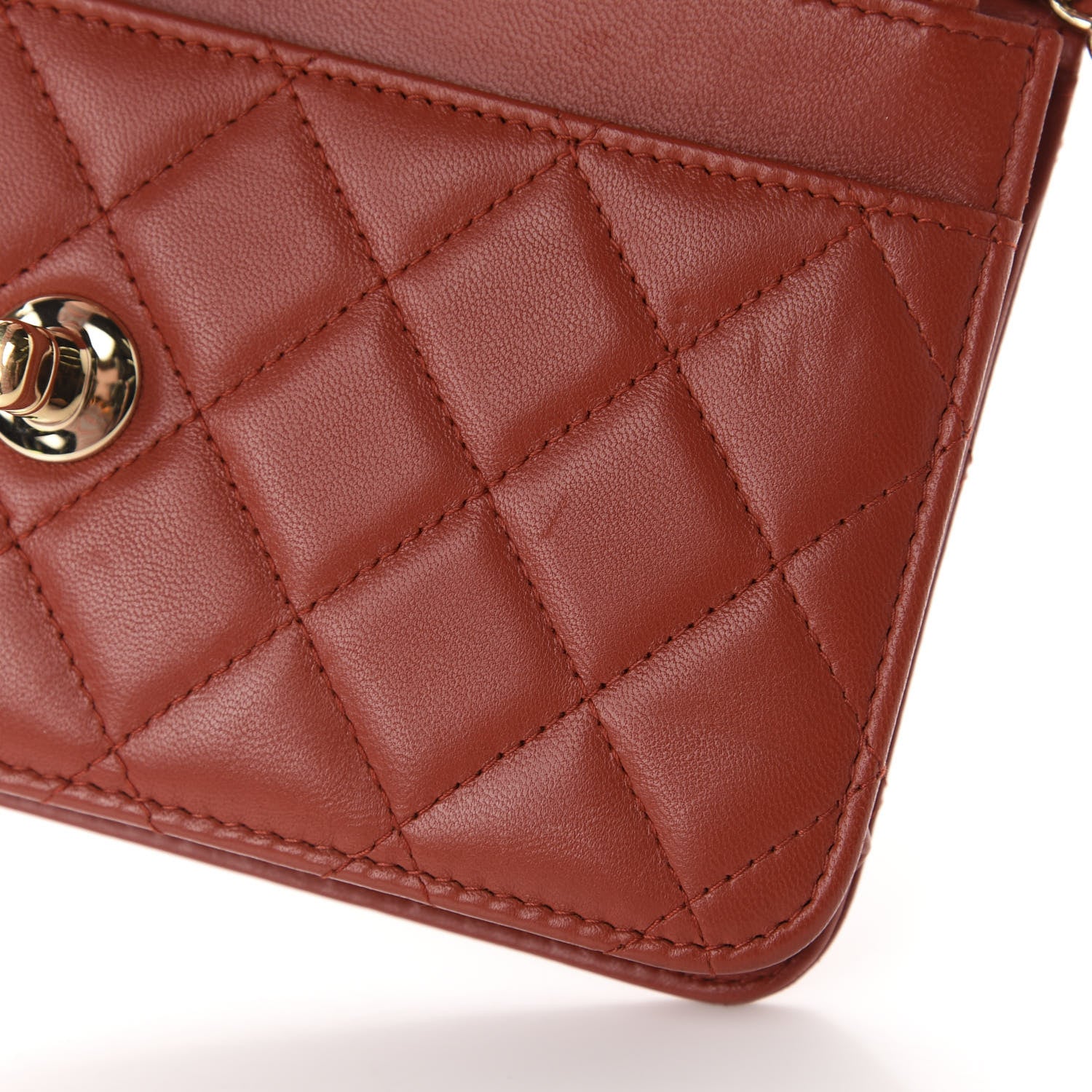 Chanel Lambskin Quilted Trendy CC Wallet On Chain WOC Red 13 of 14