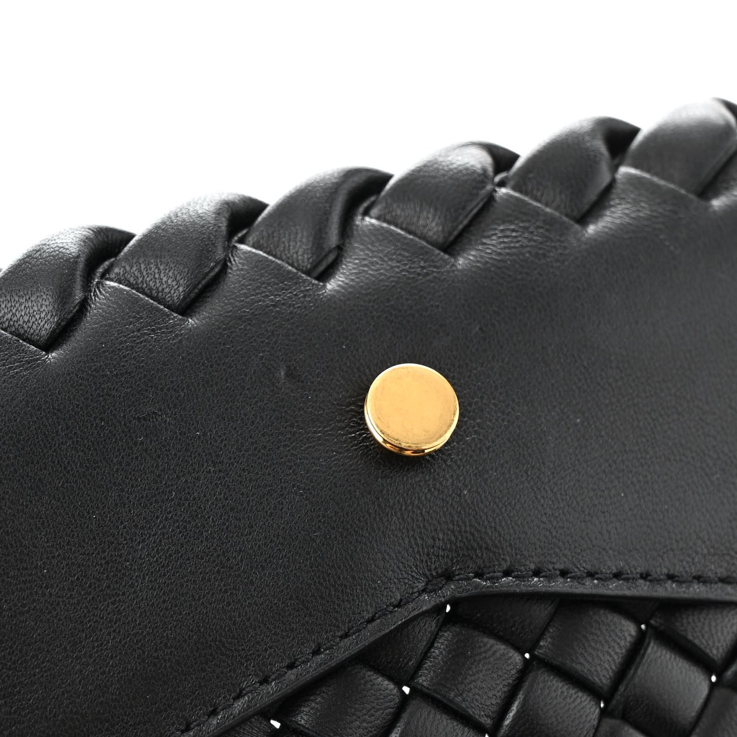 Nappa Intrecciato Mini Cobble Shoulder Bag Black