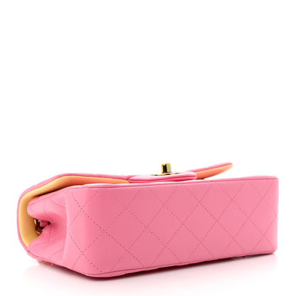 Chanel Lambskin Quilted Mini Rectangular Flap Pink Yellow 4 of 10