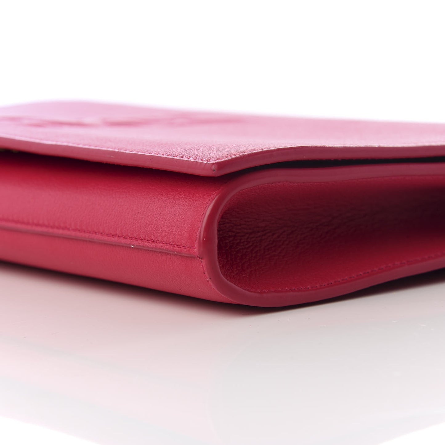 Goatskin Monogram Large Belle De Jour Clutch Lipstick Fuchsia