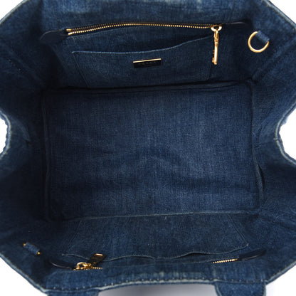 Prada Denim Logo Tote Bleu 5 of 8