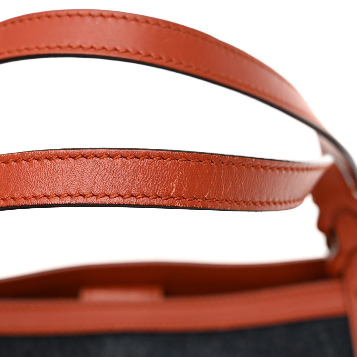 Denim Calfskin Tote Orange