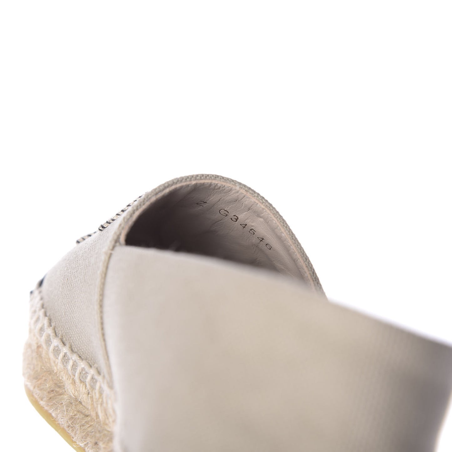 Canvas Grosgrain CC Espadrilles 35 Beige Black