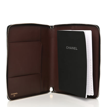 Chanel Caviar Quilted Zip Around Notebook Agenda Cover Black 5 of 7