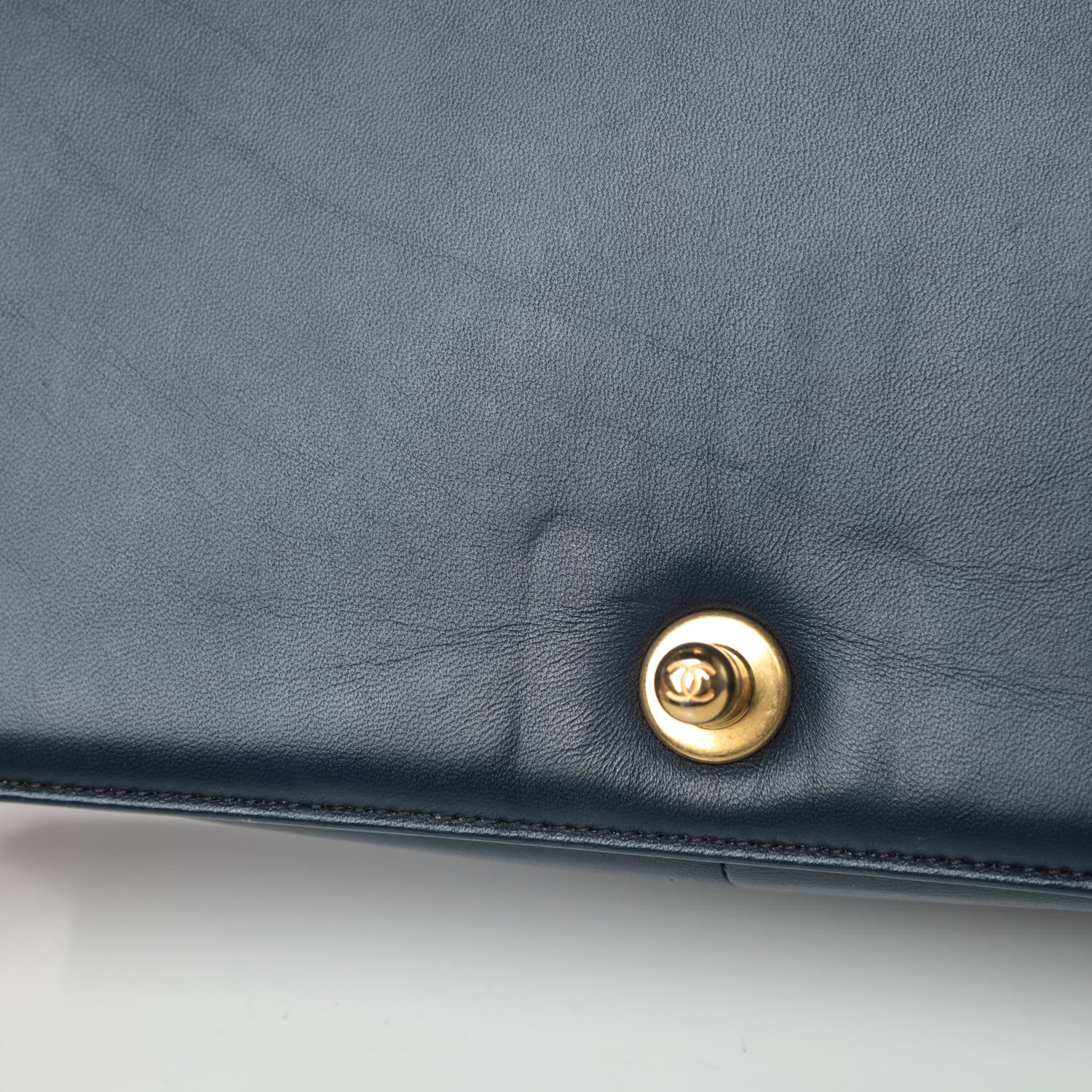 Chanel Lambskin Quilted Medium Boy Flap Dark Navy 7 of 8