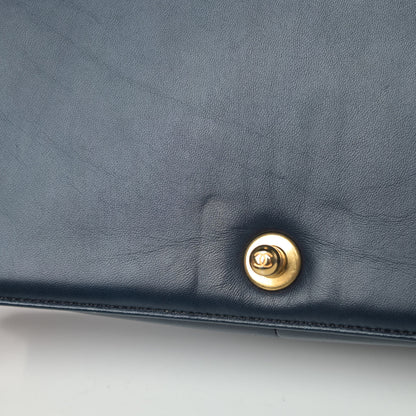 Chanel Lambskin Quilted Medium Boy Flap Dark Navy 7 of 8