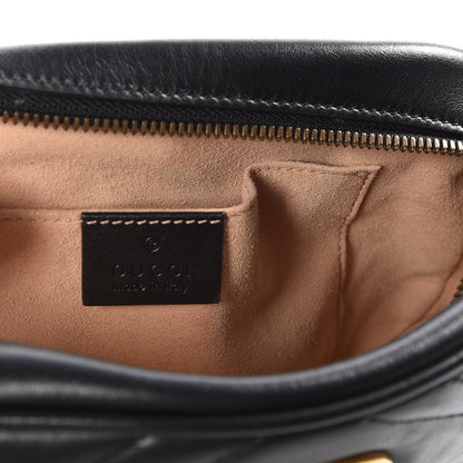 Gucci Calfskin Matelasse Small GG Marmont Chain Shoulder Bag Black 7 of 9