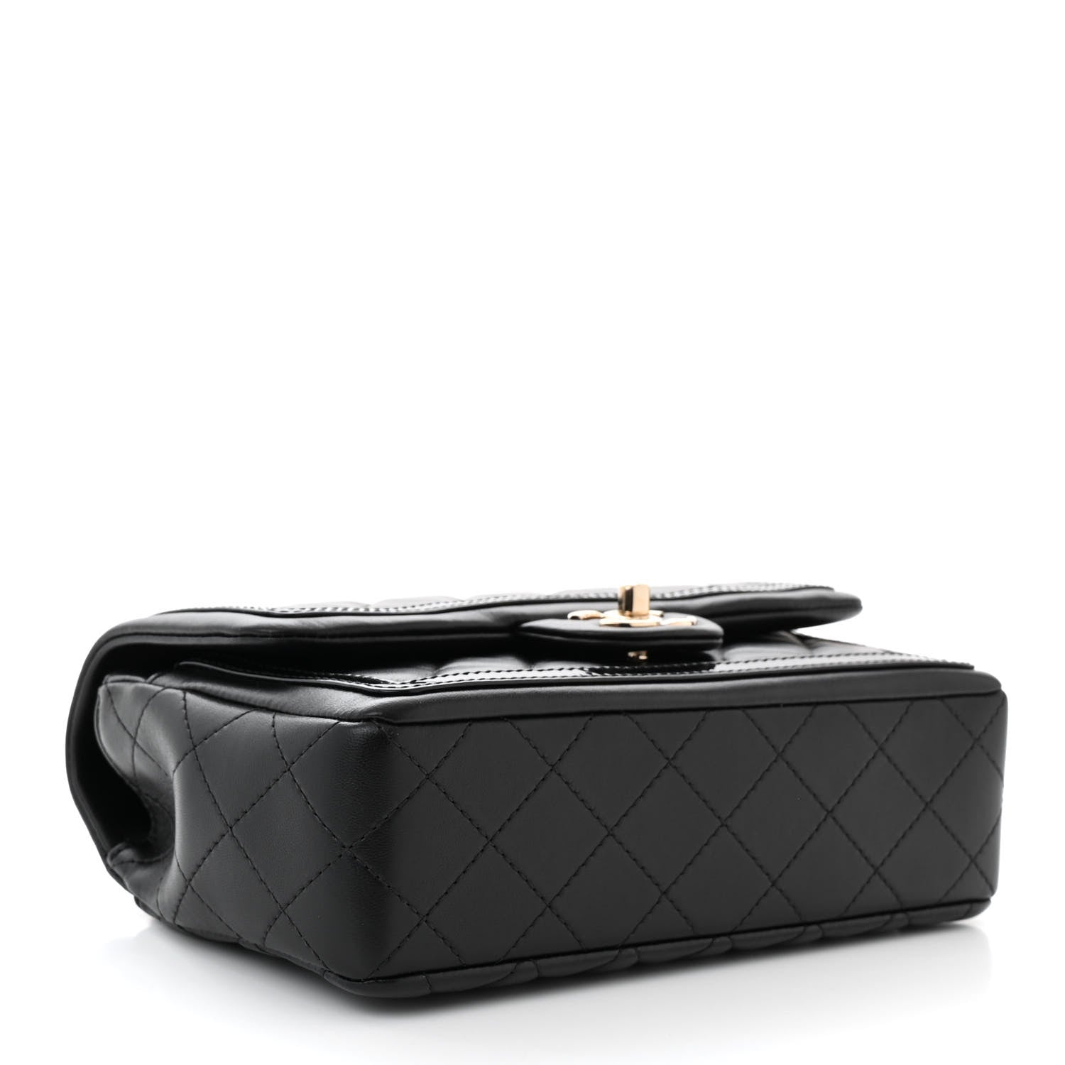 Chanel Lambskin Quilted Patent Calfskin Flap Black 4 of 11