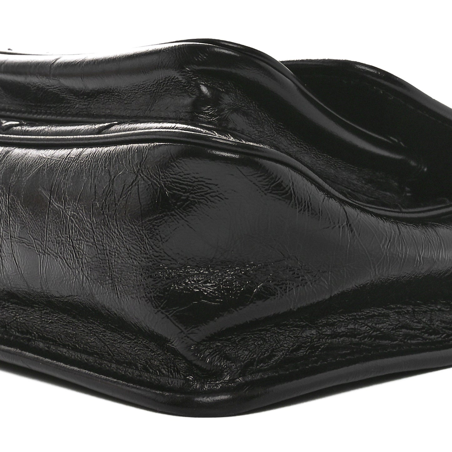 Crinkled Calfskin Matelasse Monogram Baby Niki Chain Satchel Black