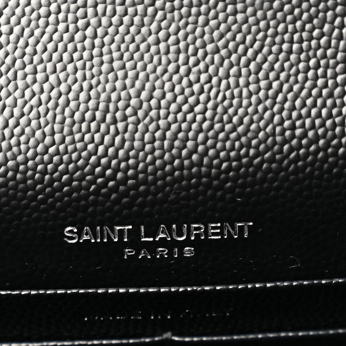 Saint Laurent Grain De Poudre Matelasse Chevron Monogram Envelope Chain Wallet Black 6 of 10