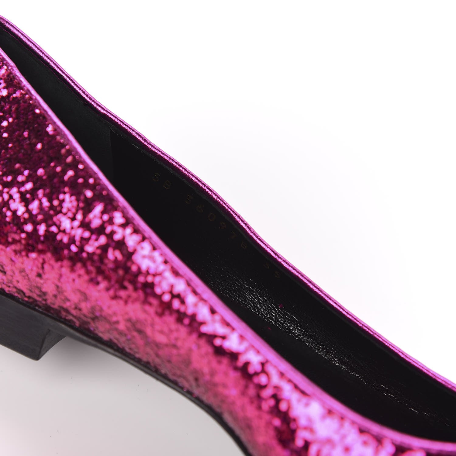 Saint Laurent Metallic Sparkle Fabric Paris Ballet Flat 35 Fuchsia 8 of 8