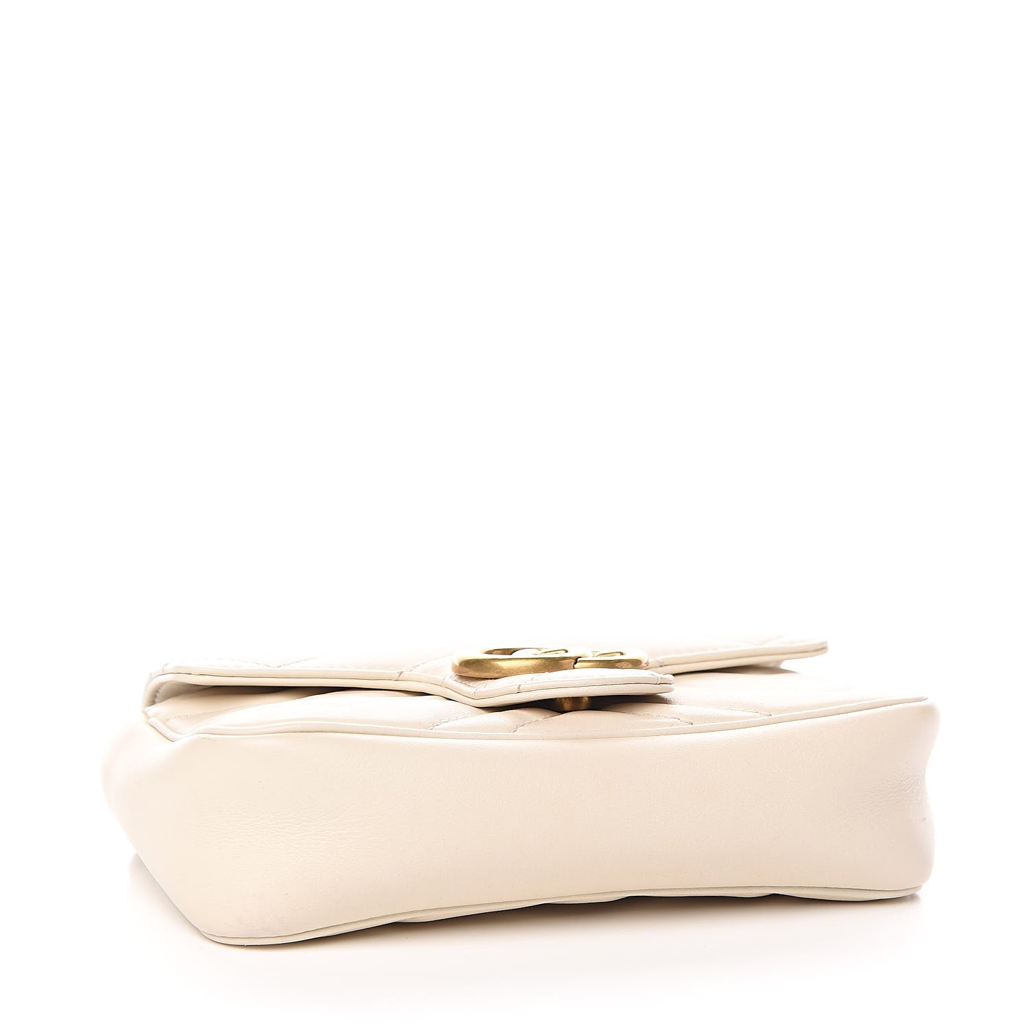 Gucci Calfskin Matelasse Super Mini GG Marmont Shoulder Bag White 4 of 10