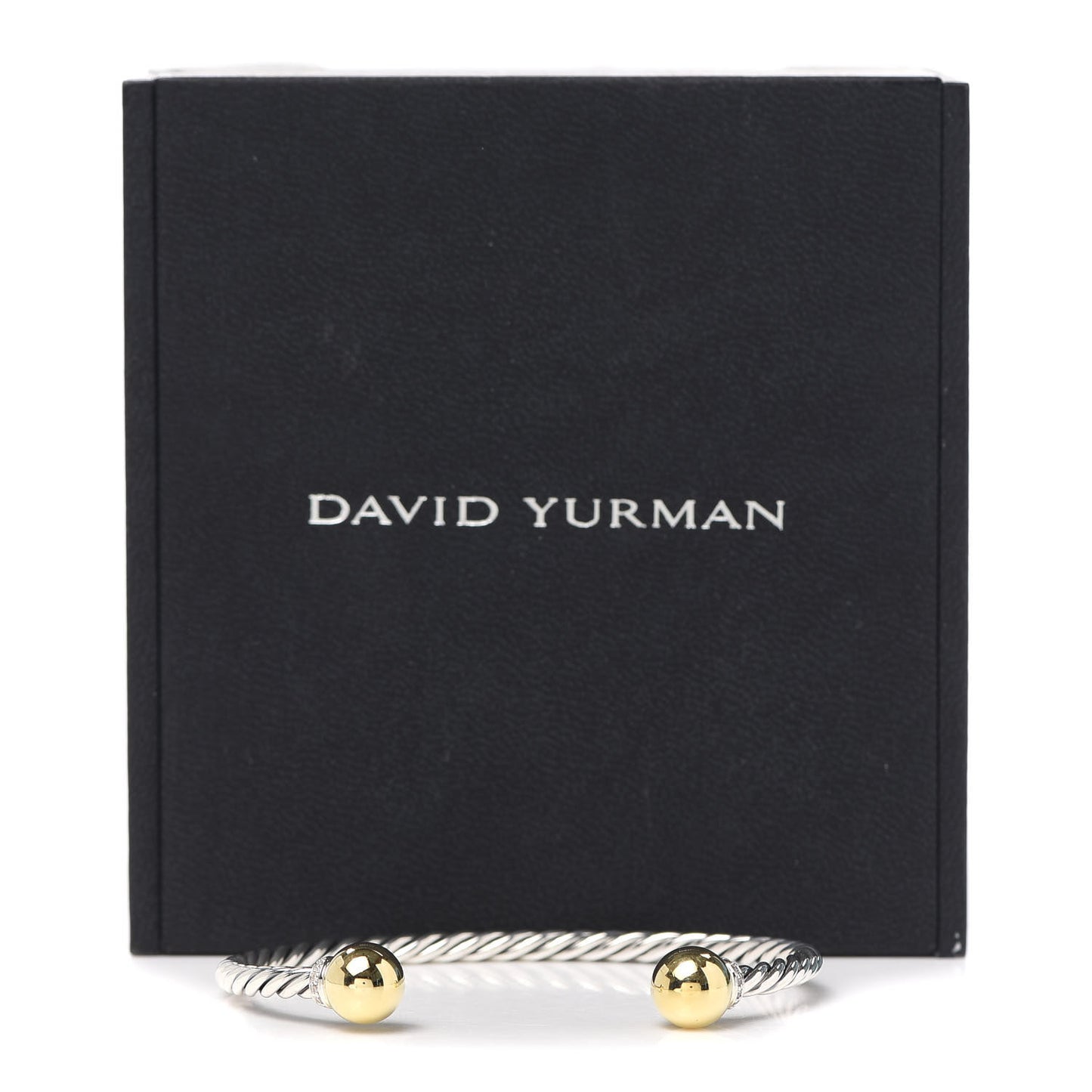 Sterling Silver 18K Yellow Gold Diamond 9mm Solari Bead Bracelet