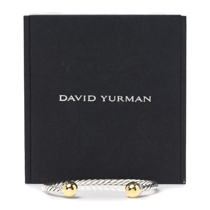 David Yurman Sterling Silver 18K Yellow Gold Diamond 9mm Solari Bead Bracelet 5 of 5