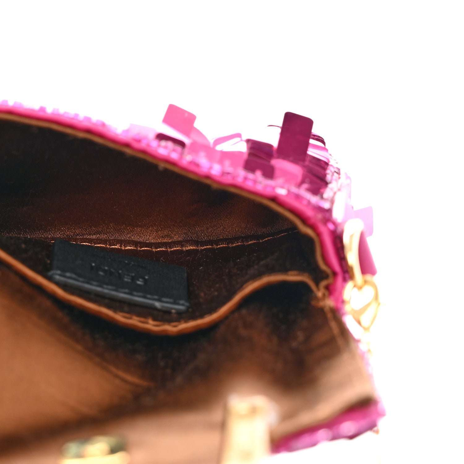 Fendi Sequin Paillettes Shiny Nappa Sex and the City Nano Maxi Buckle Baguette Charm Ciclamino Pilar 4 of 7