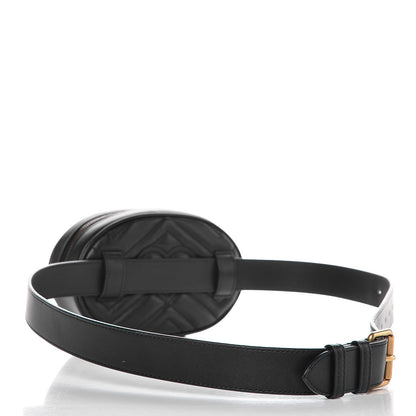 Gucci Calfskin Matelasse GG Marmont Belt Bag 95 38 Black 3 of 11